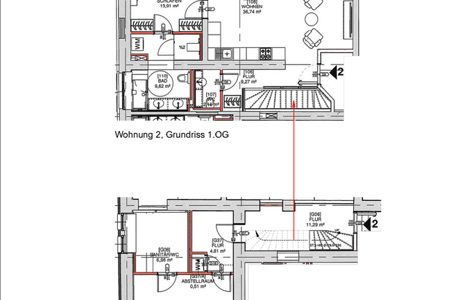 Grundriss Maisonette 